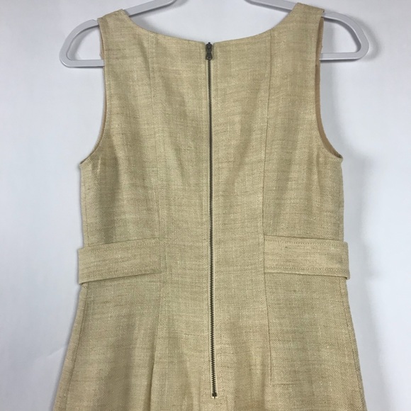 Magaschoni Silk Linen Button Tab Sheath Dress - Picture 6 of 11